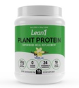 Lean1 Polvo de proteína de base vegetal, sustitución de la comida, sabor de vainilla, proteína limpia, 15 servicios