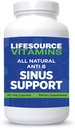 LifeSource Vitamins All Natural Anti-B Sinus Support – 14 All Natural Ingredients - 90 Capsules - Fórmula Propietaria