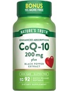 La verdad de la naturaleza CoQ10 200 mg Softgels Silencio 92 Conde Silencio Enhanced Absorption  with Black Pepper Extract