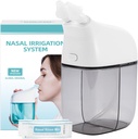 Nasal Irrigation System con 30 Saline Packets, Sinus Rinse Machine, Nose Sinus Cleaner Machine with Water Tank & Waste Collection Tank - Grey