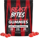 BEAST BITES - Critina Infused Gummies - 5g Crepure Creatine Monohydrate Por Serving - NSF Certified for Sport - 30 Servings