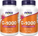 AHORA Suplementos, Vitamina C-1.000 con Rosa HIPS " Bioflavonoides, Protección Antioxidante*, 100 Tabletas (Pack of 2)