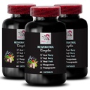 Beneficios de Berry - RESVERATROL COMLEX - Antioxidantes diarios, Fuerza de Berry de Acai, Boost de arándano, Boost de Grape, Energía granada, Goji Potencia de Berry, Factor de hidratación 3 Botellas 180 cápsulas