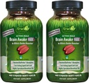 Irwin Naturals Brain Awake Max3 + Nitric Oxide Booster - 60 Liquid Soft-Gels, Pack de 2 - Asistencia Brain Health & Optimize Performance - 40 Total Servings