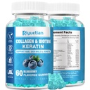 Biotina Gummies 15000mcg con colágeno para adultos Mujeres &amp; Hombres - Pelo, Piel &amp; uñas Gummies con Biotina - Collagen para Mujer - Vegan, No GMO, Vitaminas para el cabello - 60 Conde, 1 Pack