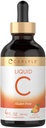 Carlyle Vitamina C Líquido TENIDO 4 fl. oz ANTE Orange Flavor ANTE Vegan, Non-GMO, Gluten Free Supplement