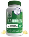 Salud Thru Nutrición Vitamina D3 5000iu 360 Mini Softgels para Máximo Benefit Año Suministro Silencio 125mcg Cholecalciferol Silencio 3er Parte Testado ← No GMO USP Grado en EVOO OrgÃ©nico Silencioso Salud Apoyo