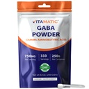 Vitamatic Gamma Aminobutyric Acid Powder 750 mg por Serving - 250 Grams - También llamado GABA - 333 Servings