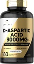 Carlyle D Aspartic Acid Capsules 3000mg Silencio 180 Conde Silencio DAA Suplemento para Hombres y Mujeres ← Advanced Athlete Fórmula ← Non-GMO &amp; Gluten Free