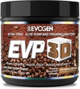 Evogen EVP 3D - Estim Free Pre Workout Powder para Hombres &amp; Mujeres ← Sugar Free Non Stim Preworkout with Beta Alanine and Creatine for Energy &amp; Pump ← Iced Mocha Coffee ← 40 Servings