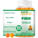 SHIFAA NUTRITION Halal " Gluten Free Fiber Gummies for Kids " Adults TEN 4g, 30-60 Servings TEN 60 Gummies ANTE mejora la salud digestiva, la inmunidad " Gut Health TEN Vegan Prebiotic  Non-GMO, Gelatin-Free