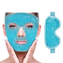 ZNÖCUETÖD Cooling Ice Face Eye Mask for Reducing Puffiness, Bags Under Eyes,Sinus,Redness,Pain Relief,Dark Circles, Migraine,Hot/Cold Pack with Soft Plush Backing (Blue(1* Eye Mask+1*Face Mask)