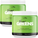 Tonic Greens Powder Vitamin Boost Suplemento Oficial Fórmula - Natural Green Blend Energy Supplement Extra Strength - BCAA L-Glutamine Vitamina B6, Energía Revolucionaria Fijación Reseñas (2 Pack)