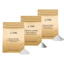 Ingredientes originales puros Calcio Bundle (1lb) Calcio Chloride, Calcio Citrato, Calcio Lactate