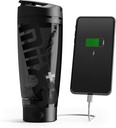 Promixx Charge Shaker Bottle (MiiXR+ Edition) ← Mezclador de Vortex de carga de dispositivos con almacenamiento suplementario y Copa Tritan fácil de limpiar (20oz ← Stealth Black)