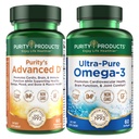 Productos de pureza KIT - Dr. Cannell's Advanced D + Omega-3 Ultra-Pure Fish Oil de Advanced D se empaca con vitamina D, Vitamin K2, Zinc, Magnesium Citrate, Boron y Taurine