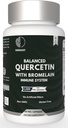 500mg Quercetin with Bromelain Capsules: Respiratory Support Non-GMO | Gluten Free | Supports Overall Health & Well Being (60 Capsules)