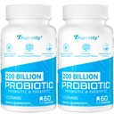 200 Billion Cfus 12 Strains Probiótico, con 3 Prebióticos Orgánicos, Probióticos para Mujeres Hombres, Suplemento diario para Immune, Gut, Salud Digestiva, Establo Stable, No GMO, 120 Caps (120-Days Supply)