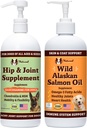 Natural Dog Company 32 oz. Aglomerado con aceite de salmón de Alaska silvestre y Glucosamina líquida para perros, suplemento de aceite de pescado, apoyo conjunto y de cadera