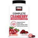 FORCE FACTOR Cranberry Soft Chews, suplemento de arándano con D Mannose y extracto de arándano para apoyar la vejiga y la salud de la tractrina urinaria para las mujeres, Vegan, dulce sabor a arándano, 60 cerdas suaves