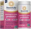Renovar las cápsulas probióticas de las mujeres de la vida, apoya el equilibrio de pH para las mujeres, vaginal, urinaria, digestiva e inmunitaria, L. Rhamnosus GG, lácteo, soy y libre de gluten, 90 millones de UC - 30 Ct
