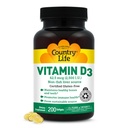 La vida del país Vitamina D3 2500 UI – Degradada no fish, Vitamina D3 de alta potencia para la fuerza de hueso, soporte inmunitario " Absorción de calcio – libre de gluten certificado, 200 Softgels