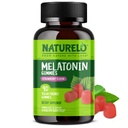 NATURELO Melatonin Gummies – No GMO, Libre de gluten, Soy Libre - Sabor de fresa - Suplemento suave del sueño - 90 Gummies vegetarianos