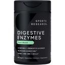 Enzimas digestivas de investigación deportiva con probióticos " jengibre - Planta basada en lácteos, proteínas, azúcares " - No GMO Verificado " Vegan Friendly (90 Veggie Capsules)