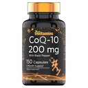 tnvitamins CoQ-10 200mg - 150 cápsulas con Black Pepper Extract ¦ 5 Month Supply! ¦ Powerful Free Radical Fighting Antioxidant ← Max Absorption Rapid Release Capsules ← Coenzyme Q-10 200 mg