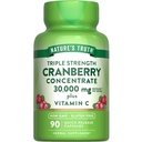 La verdad de la naturaleza Cranberry Concentrate Pills 30,000mg Silencio Plus Vitamin C TENIDO Triple Fuerza de Soporte Capsules ANTE No GMO &amp; Gluten Suplemento Gratis