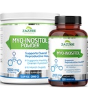 Zazzee Myo-Inositol Capsules y Myo-Inositol Powder, 100% Puro, Premium Grado, Vegan, No GMO y Todo Natural