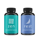 WellPath Zen Mood Support + Rest Valerian Root Sleep Aid Suplementos 2 Pack - Ultimate Combination for Calm Mood, Energy & Natural Sleep Support - L-Theanine &amp; Other Natural Ingredients - 60 Cts Cada uno