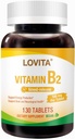 Lovita Vitamina B2 (Riboflavin) 100mg, Timed Release, 8 Horas Sostenidas, Apoyo Metabolismo & Nerve Health, 130 Vegan Tablet