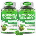 Moringa Gummies for Women Hombres w/Probiótico Turmeric Ginger Ceylon Cinnamon, Sugar Gratis, Orgánica Moringa Powder Capsules Alternativas, Pura Moringa Leaves Green Superfood Supplement - Vegan, 120Cts