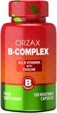 ORZAX Suplemento Complejo de Vitamina B para Hombres con Choline, Inositol - Metabolismo de Energía Equilibrada - Salud Immune &amp; Nerve (120 capsules de Veg)