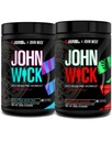 Jacked Factory X John Wick - Wick Mode Pre Workout Powder - Energía intensa, Battle-Ready Focus, Compromiso imparable, y Sheer Will - Baba Yaga Blue Raz &amp; Osaka Cherry Blossom (80 Servings)