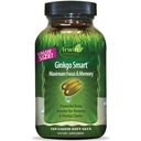Irwin Naturals Ginkgo Smart Powerful Nootropic Brain Booster - Admite la memoria máxima, Focus " Mental Clarity with DMAE, Clubmoss, Choline " Acetyl L-Carnitine - 120 Liquid Softgels