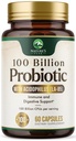 Probióticos 100 Billones CFU - 16 Estrechos Probióticos con Prebióticos - Apoyos Immune, Gut Health, PH, Estreñimiento ocasional, Gas &amp; Bloating - Suplemento para Hombres, Estante de Estante - 60 cápsulas