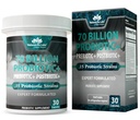 NaturaLife Labs Probióticos 70 Billones CFU – 15 Strains con Prebiótico Orgánico & Postbiótico – 3-en-1 Fórmula – 30 cápsulas Veganas
