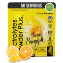 Electrolytes Powder Plus (50 Servings), 0 Calorie Keto, 0 Azúcar, No Maltodextrin,1000mg Potasio,120mg Calcio,120mg Magnesio, Hidratación Polvo (50 Servings, Piña naranja)