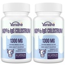 Bovine Colostrum Capsules Suplemento 1300mg - Extra High 60% IgG Bovine Colostrum - Gut, Bone, Ejercicio, Immune - 120 cápsulas