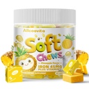 Hierro Soft Chews Suplemento con Vitamina C Silencio Pineapple Flavored TEN Gluten Free ← Suplemento de Hierro para Mujeres Hombres y Niños