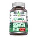 Amazing Formulas Melatonin 12 mg Por Serving Tablets Suplemento ← Non-GMO TENIDO Gluten Free TEN Made in USA (180 TENIDO Strawberry)