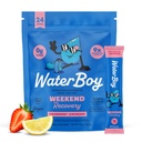 Waterboy Weekend Recovery ← 3,200mg Electrolyte Powder Packets  Ginger + L-Theanine + Vitamins ← No Sugar, All Natural, Gluten Free ← 24 Drink Stick Mixes (Strawberry Lemonade)