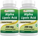 Mejores Naturales Ácido Lipoico alfa 200 Mg 120 Capsules (120 Cuenta (Pack of 2))