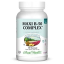 Complejo Maxi Health Vitamina B – High Potency B Complex Vitaminas B-50 con B1, B2, B3, B6, B12, Biotin & Folate – Soporte Celular Energy & Mental Clarity – Kosher – 100 cápsulas