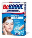 Be Koool Cooling Relief for Migraine, Soft Gel Sheets, 4 Hojas (Pack of 4)