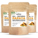 Papaya Seed Powder Capsules – Powerful Papain Supplement with Vitamins A, C, " E " Enzymes for Digestion " Gut Health – 360mg/Serving – 60 Vegan Capsules per Pack (Pack of 3, 90-180 Day Supply)