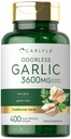 Carlyle Odorless Ajo Softgels 3600 mg  400 Cuenta ← Allium Sativum Bulb Silencio No GMO, Gluten Suplemento gratuito