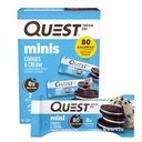 Quest Nutrition Mini Cookies &amp; Cream Protein Bares, 8g Protein, 1g Sugar, 2g Net Carbs, Gluten Free, 14 Condes